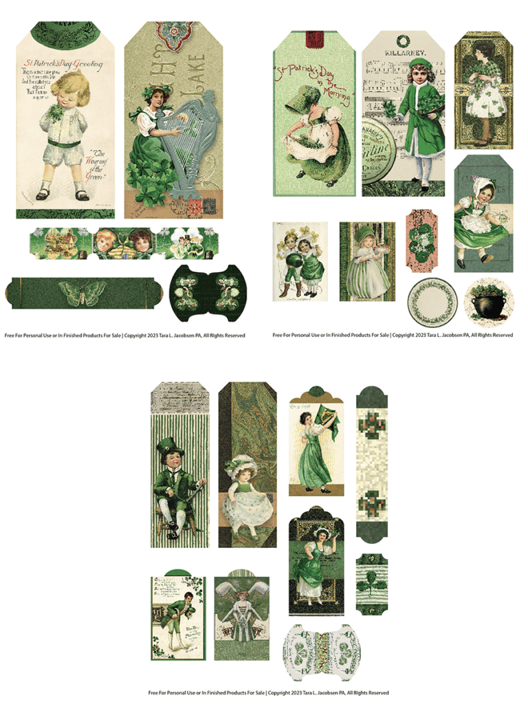 St Patricks Day Vintage Tags and Tickets
