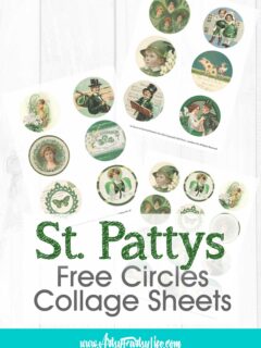 St. Patricks Day Circles - For Junk Journals, Party Decorations, Scrapbooking Supplies