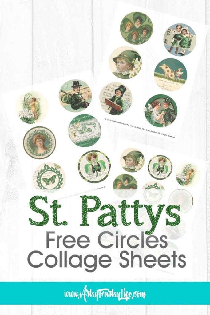 St. Patricks Day Circles - For Junk Journals, Party Decorations, Scrapbooking Supplies
