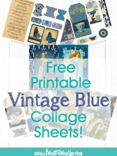 Beautiful Blue Ephemera Collage Sheets - Free Printable