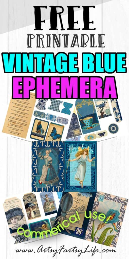 Beautiful Blue Ephemera - Free Printable
