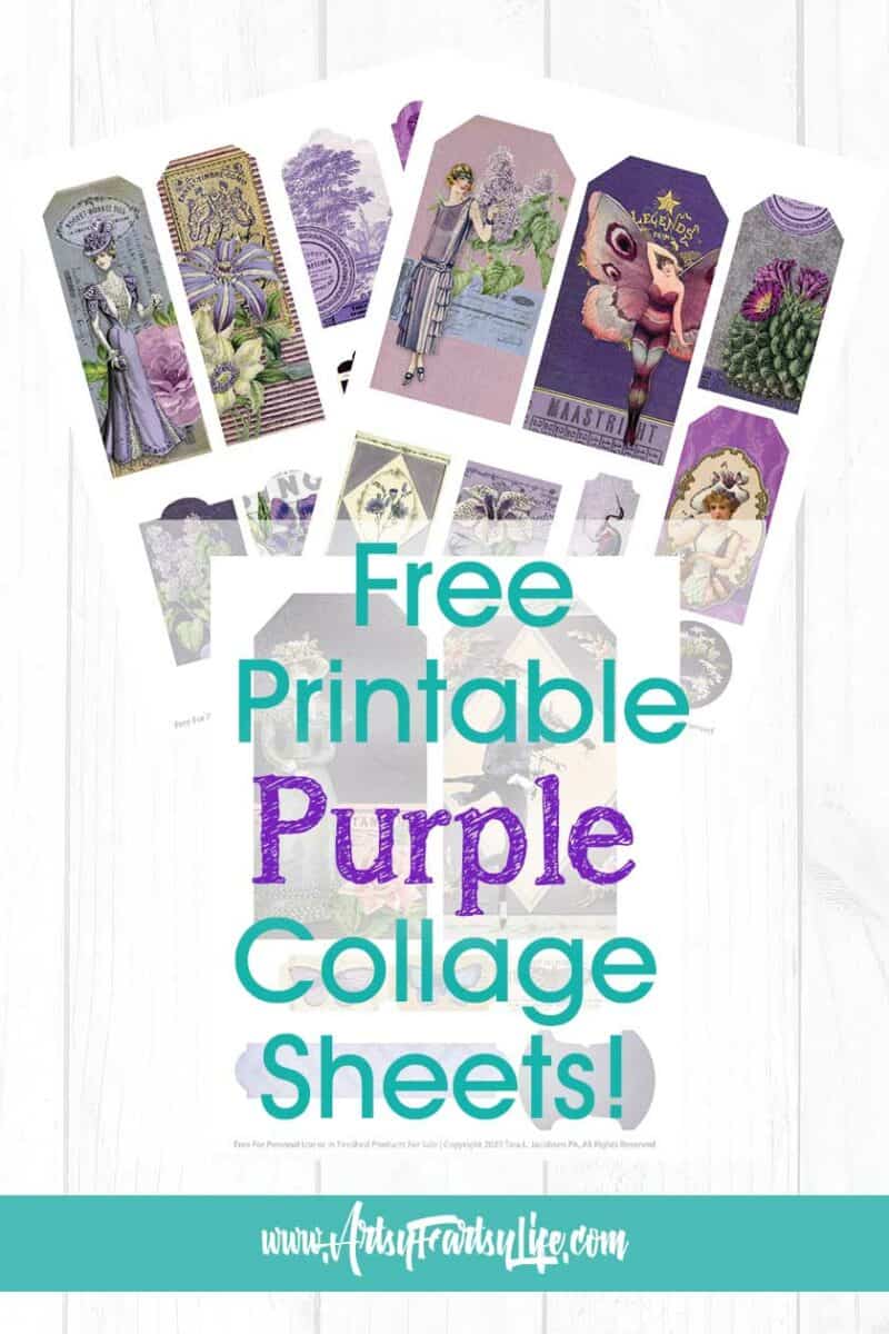 Vintage Purple Ephemera - Free Printable Collage Sheets · Artsy Fartsy Life