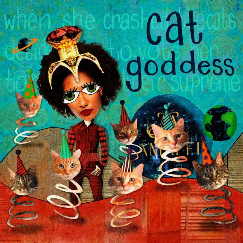 Cat Goddess - Mixed Media Art By Tara Jacobsen