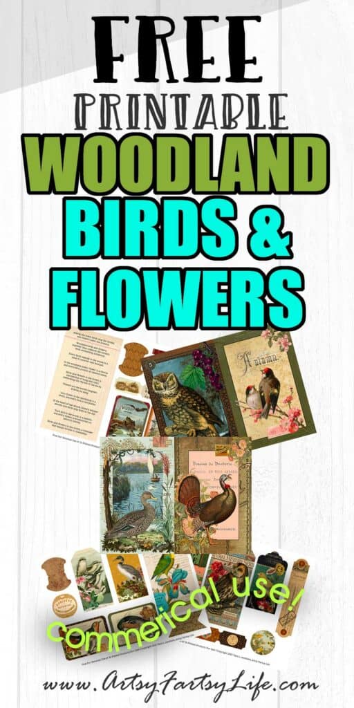 Rustic Woodland Birds & Flowers Printable Wall Art