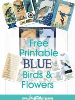 Blue Birds and Flowers - Free Printable Ephemera