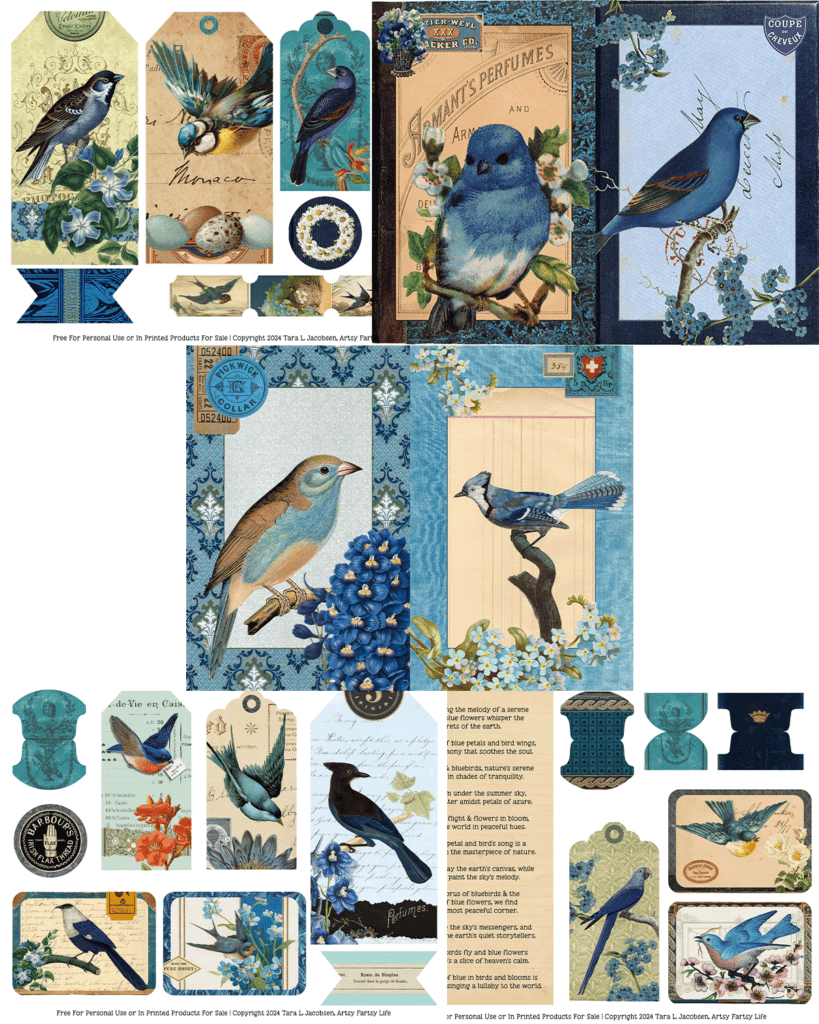 All The Blue Birds and Flowers Ephemera