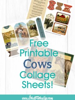 Cute Cows! Free Ephemera Collage Sheets