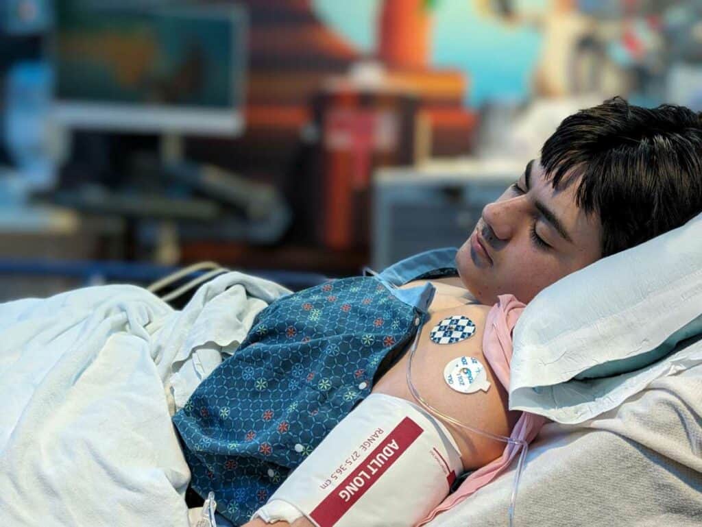 Joesiah in the hospital