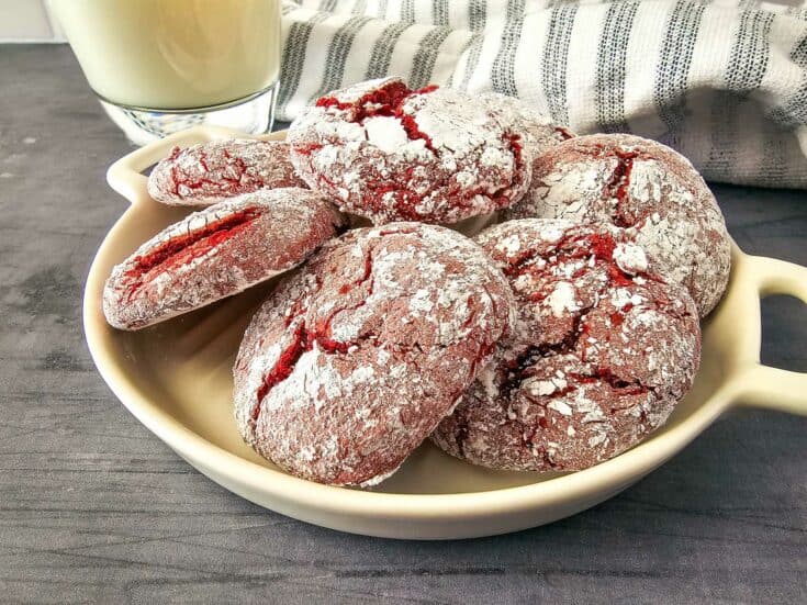 Easy 4 Ingredient Red Velvet Cake Cookies