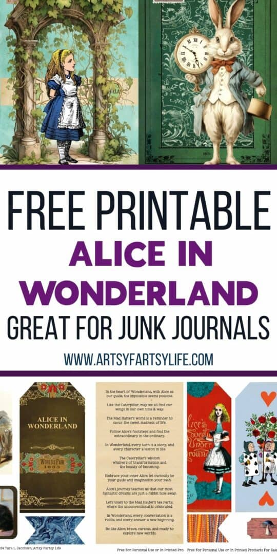 New Alice In Wonderland Free Printable Collage Sheets! · Artsy Fartsy Life