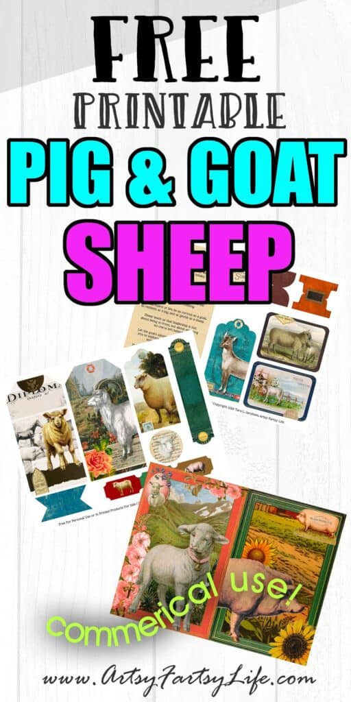 Pigs, Goats and Sheep - Free Printable Collage Sheets!
