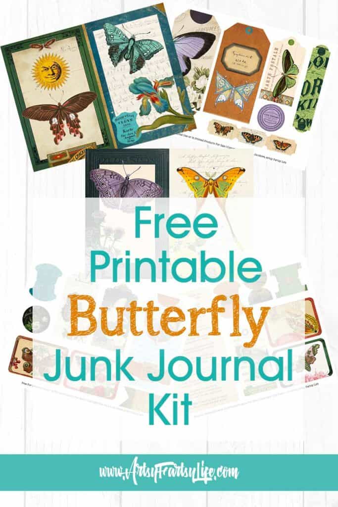 Free Printable Butterfly Junk Journal Kit
