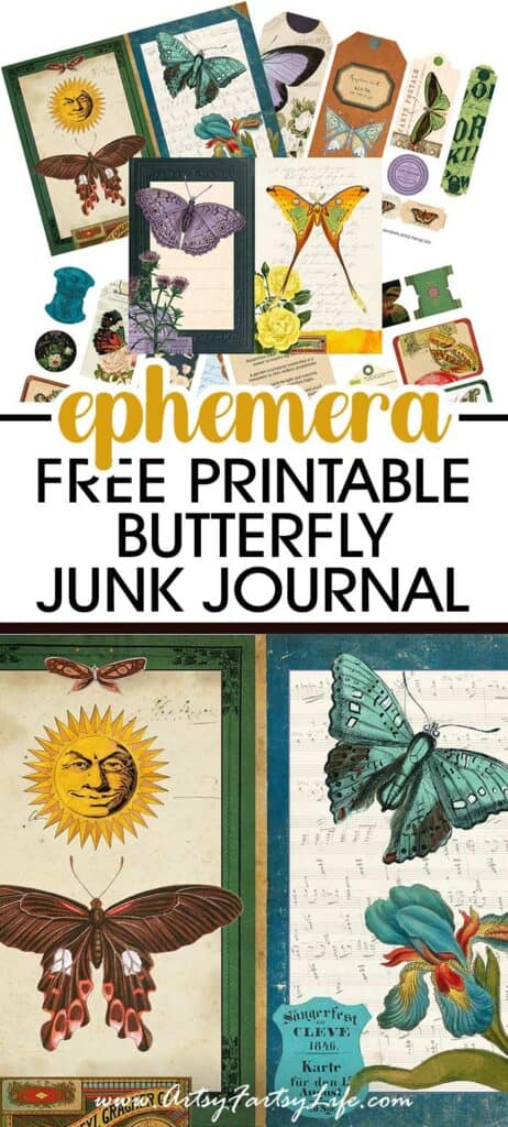 Free Printable Butterfly Junk Journal Kit