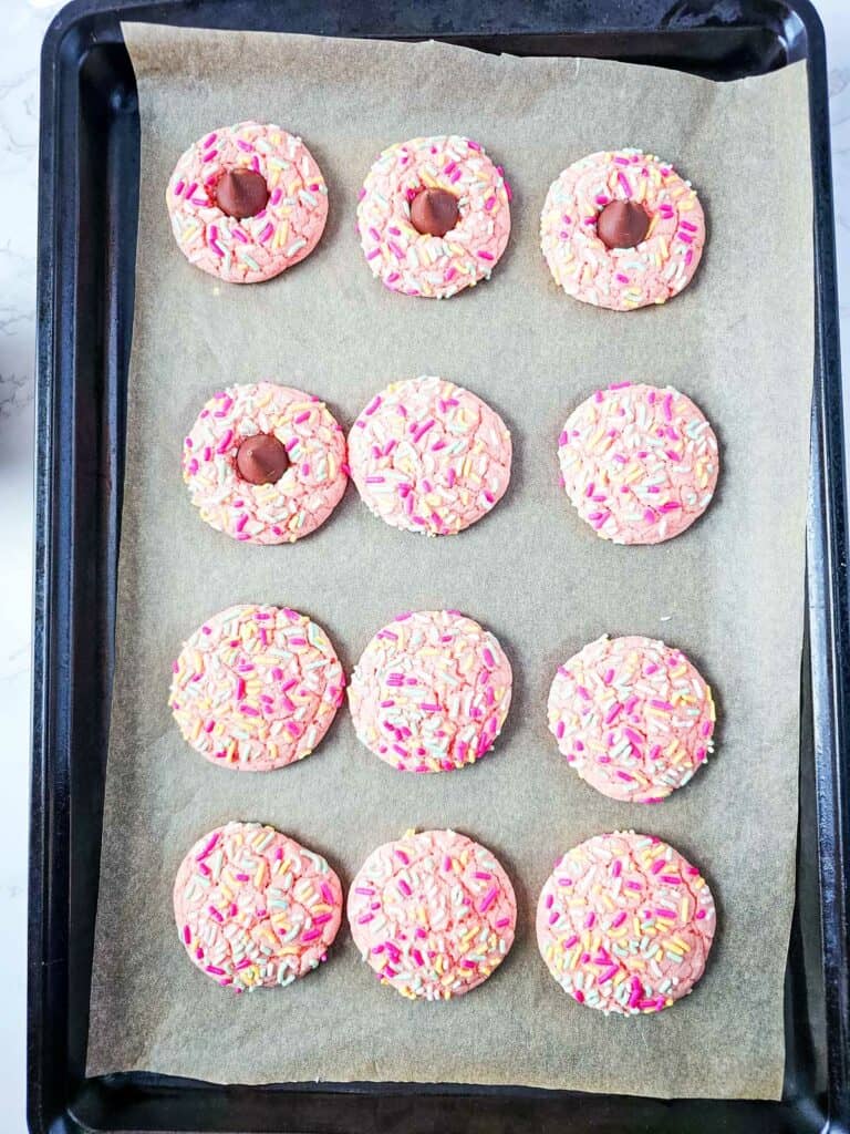 Strawberry Cookies with Sprinkles