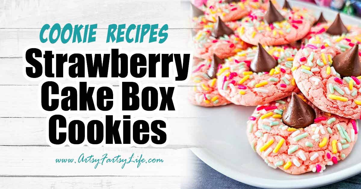Simple Strawberry Cake Box Cookie Recipe · Artsy Fartsy Life