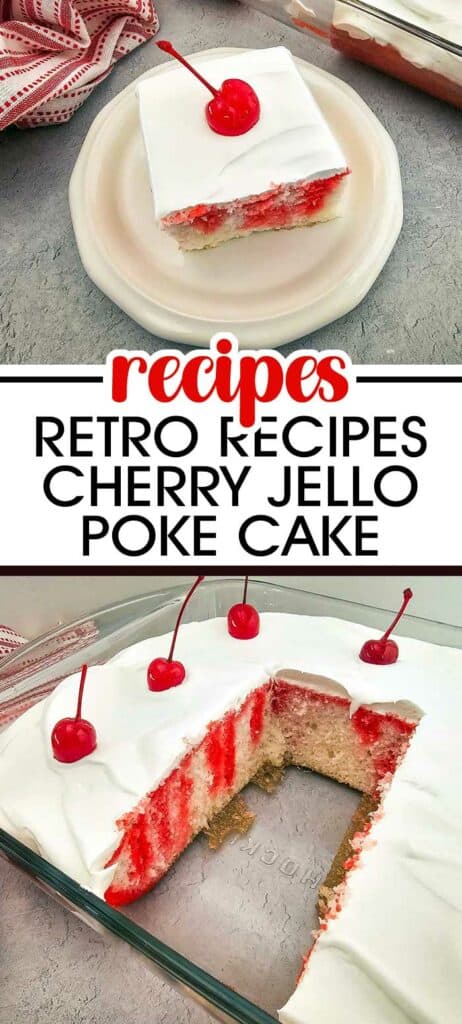 Cherry Jello Poke Cake Recipe With Dream Whip frosting