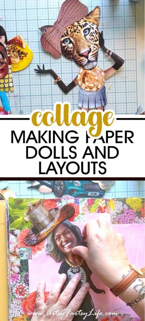 Magazine Collage Paper Dolls and Layouts - Jaguar Gal Layout