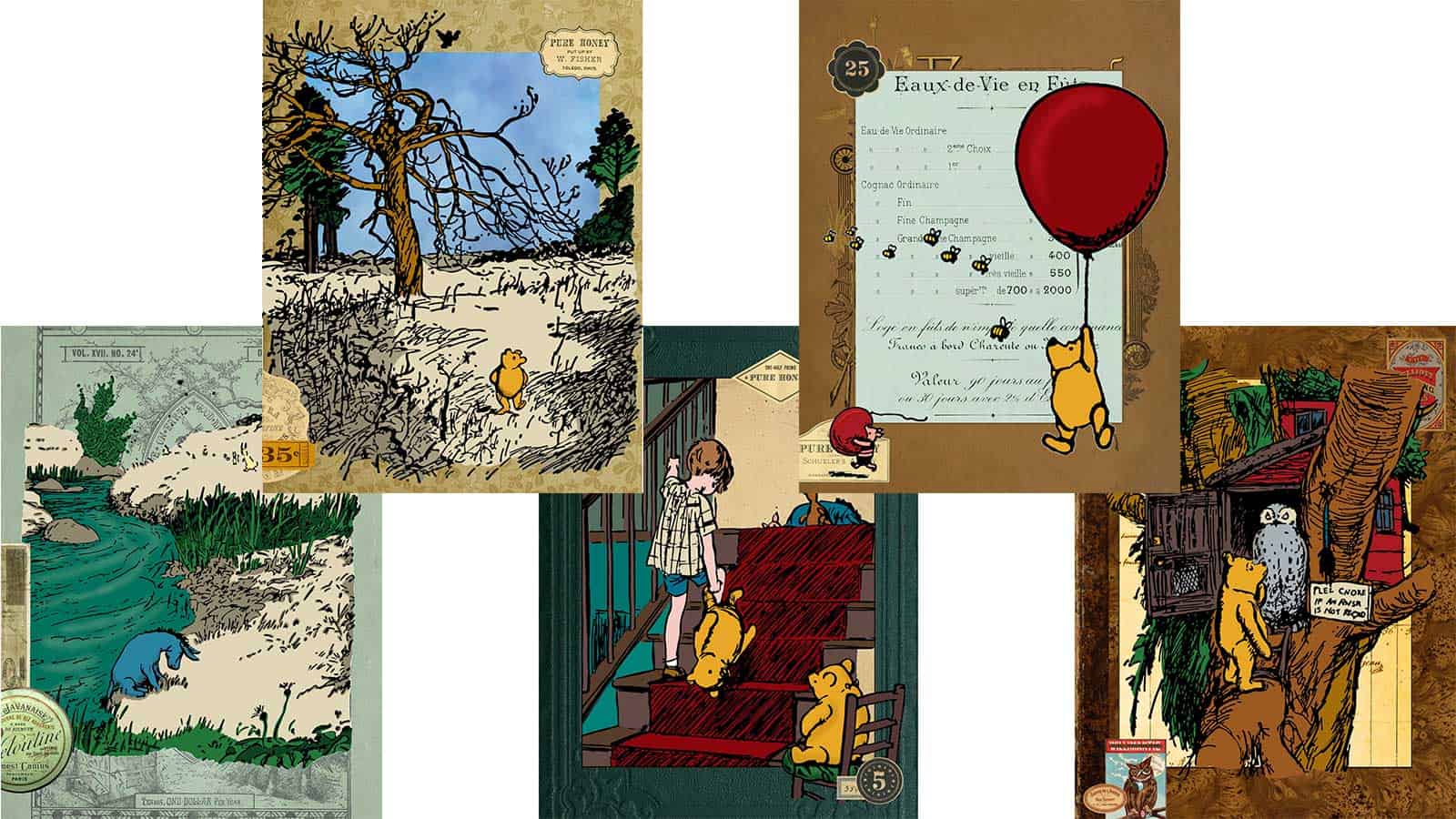 Free Printable Vintage Winnie The Pooh Journal Pages · Artsy Fartsy Life