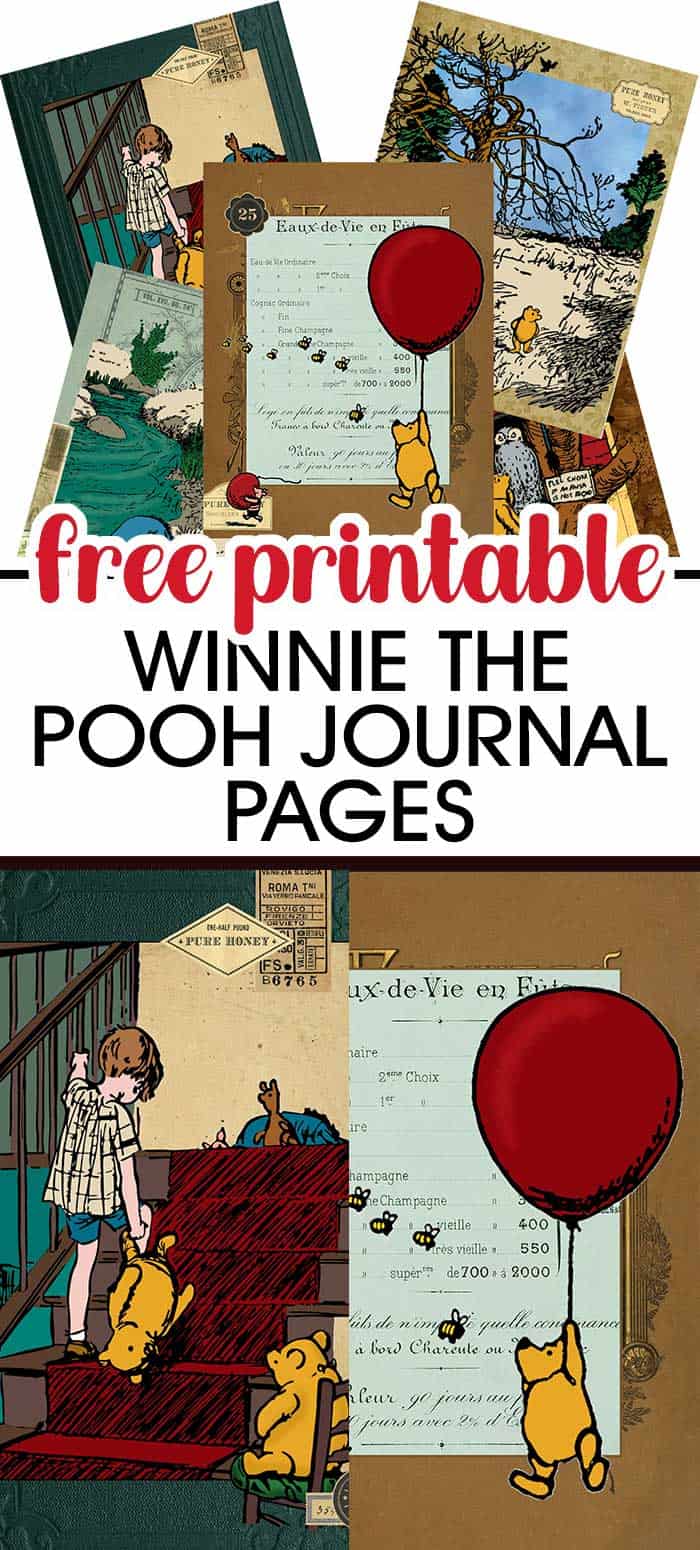 Free Printable Vintage Winnie The Pooh Journal Pages · Artsy Fartsy Life