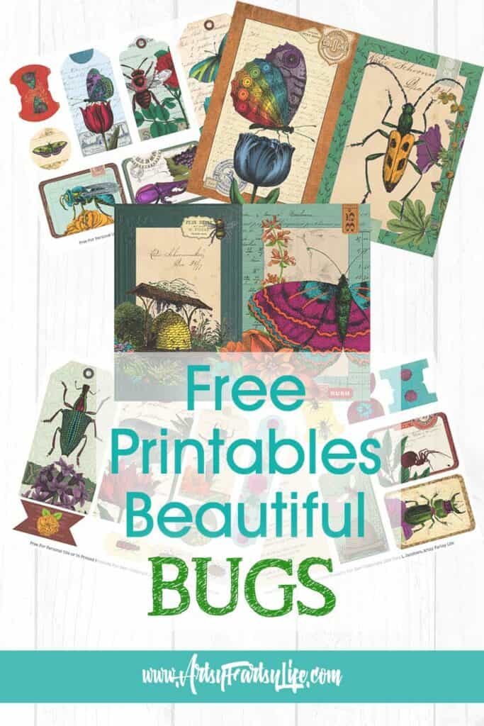 Beautiful Vintage Bugs - Free Printable Junk Journal Kit