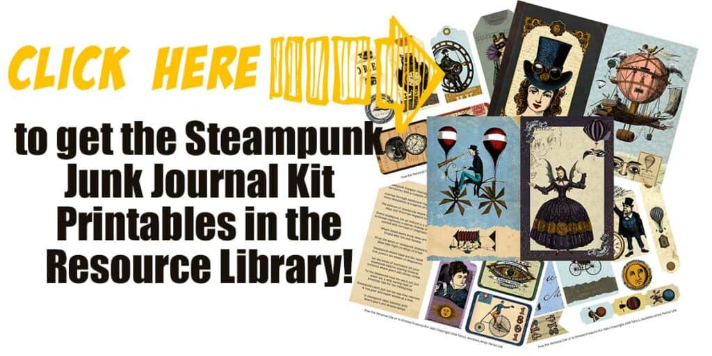 Click here to get the free printable steampunk junk journal!