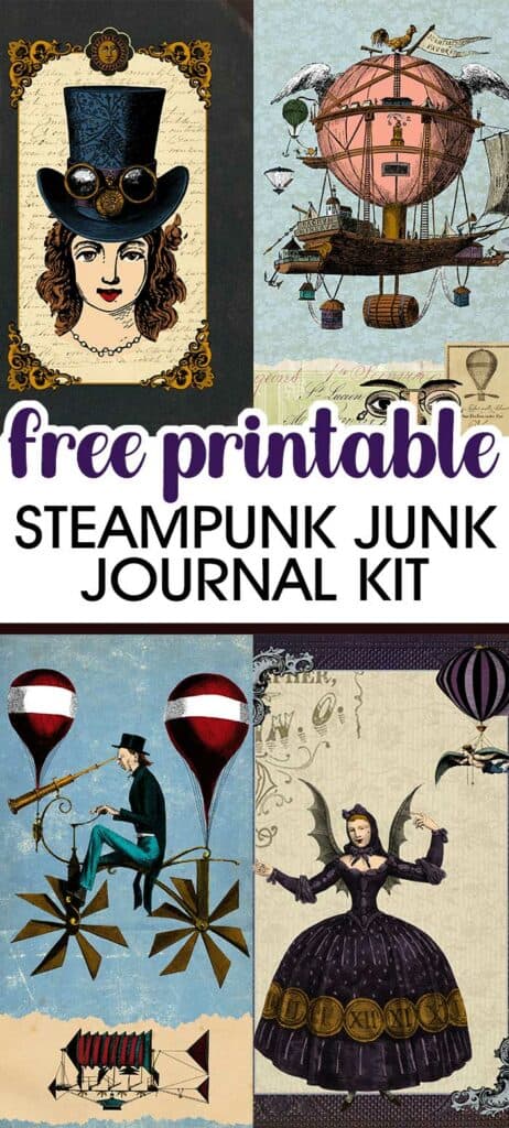 Vintage Steampunk Junk Journal Kit - Free Printable
