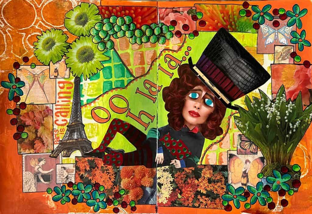Adding Painted Elements To Magazine Collage Art