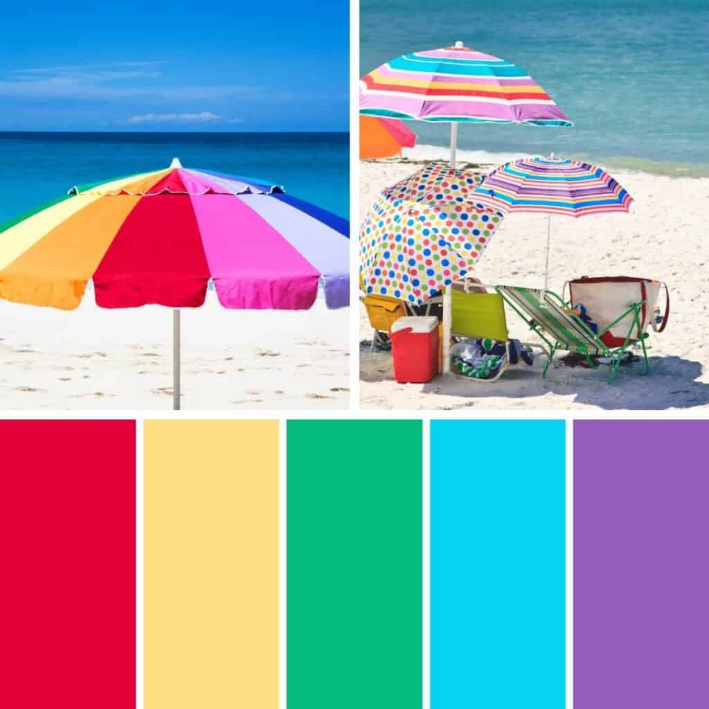 Colorful Beach Umbrellas - Summer Color Palette