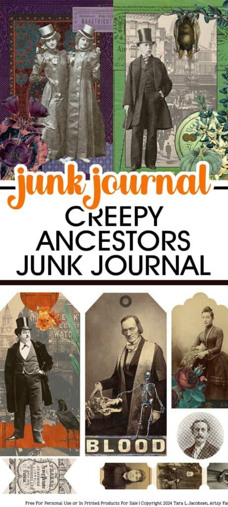 Creepy Ancestors Halloween Junk Journal Kit Printables