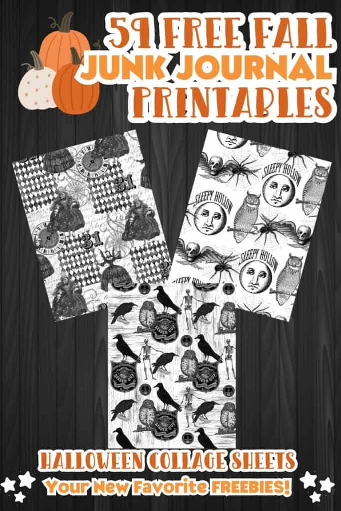 Halloween Collage Sheet – Free Black and White Printable