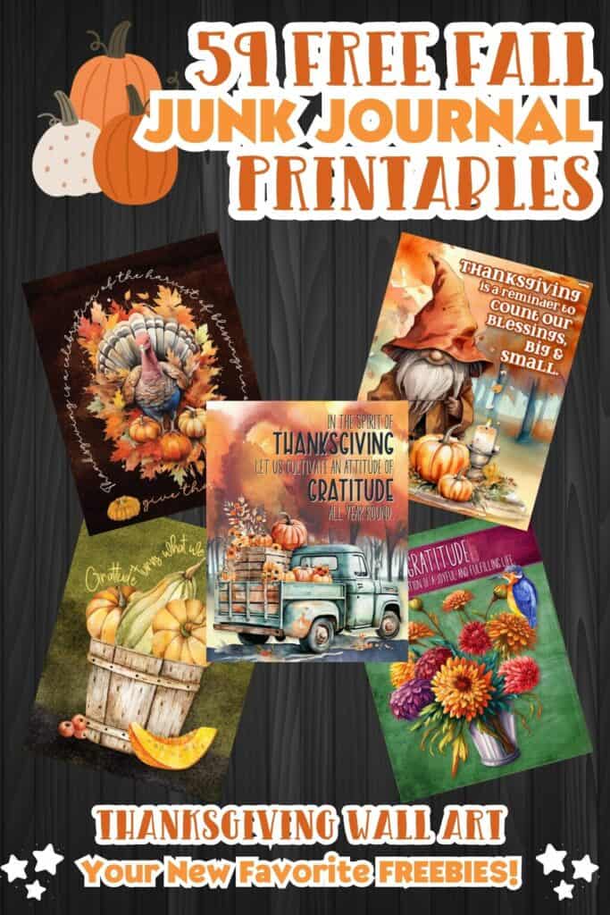 Free Printable Thanksgiving Wall Art or Planner Covers