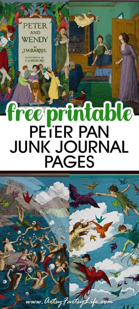 Vintage Peter Pan Free Printable Junk Journal Pages
