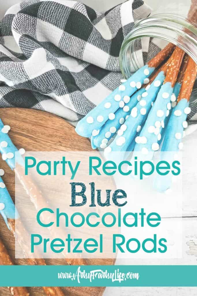 Blue Chocolate Candy Dipped Pretzel Rods Recipe
