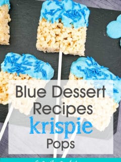 Blue Candy Covered Rice Krispie Pops - A Sweet Treat