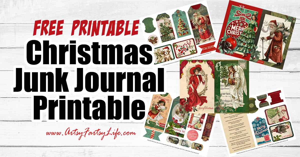 Free Christmas Vintage Junk Journal Kit Printables · Artsy Fartsy Life