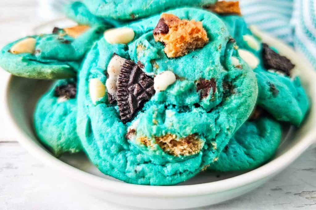 Blue Cookie Monster Cake Mix Cookies