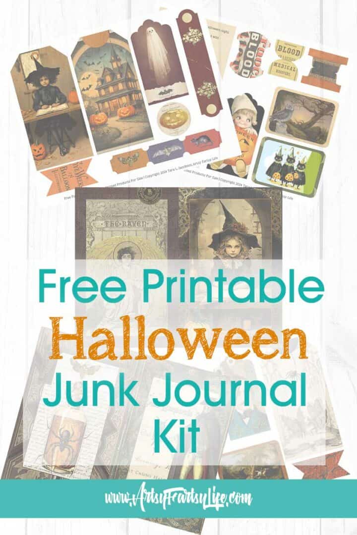 Free Printable Vintage Halloween Junk Journal Kit · Artsy Fartsy Life