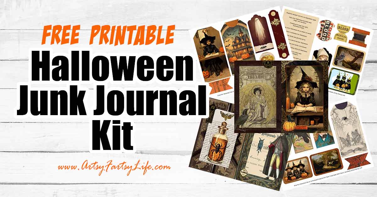 Free Printable Vintage Halloween Junk Journal Kit · Artsy Fartsy Life