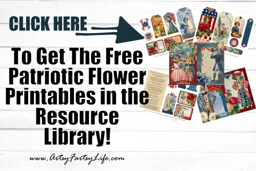 Free Printable Patriotic Flowers Junk Journal Kit Bundle
