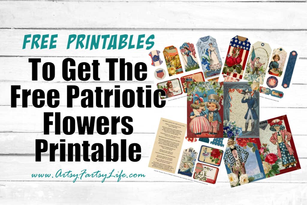 Free Printable Patriotic Flowers Junk Journal Kit Bundle