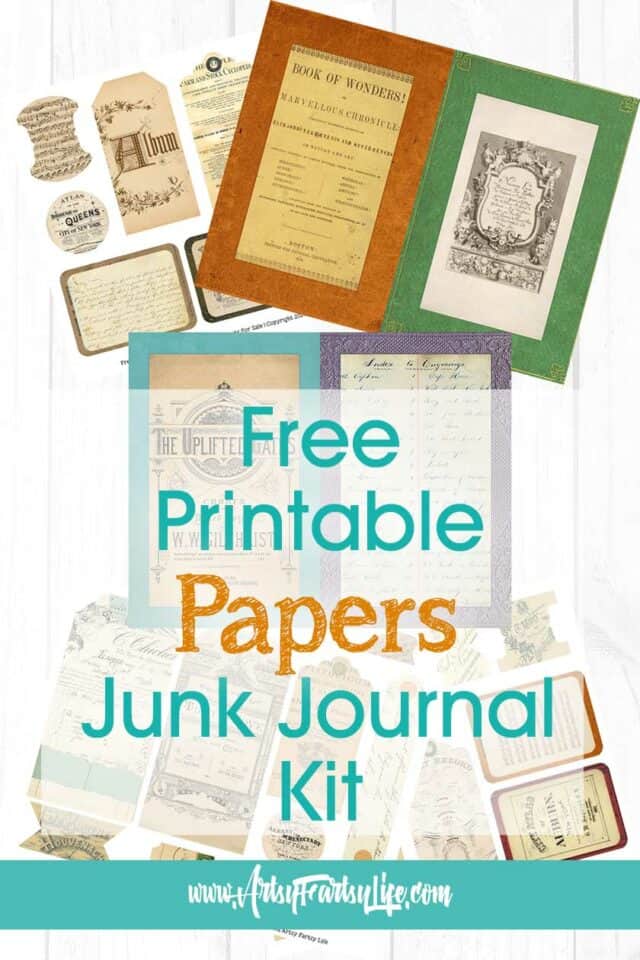 Vintage Papers Junk Journal Kit – Free Printable – Artsy Fartsy Life