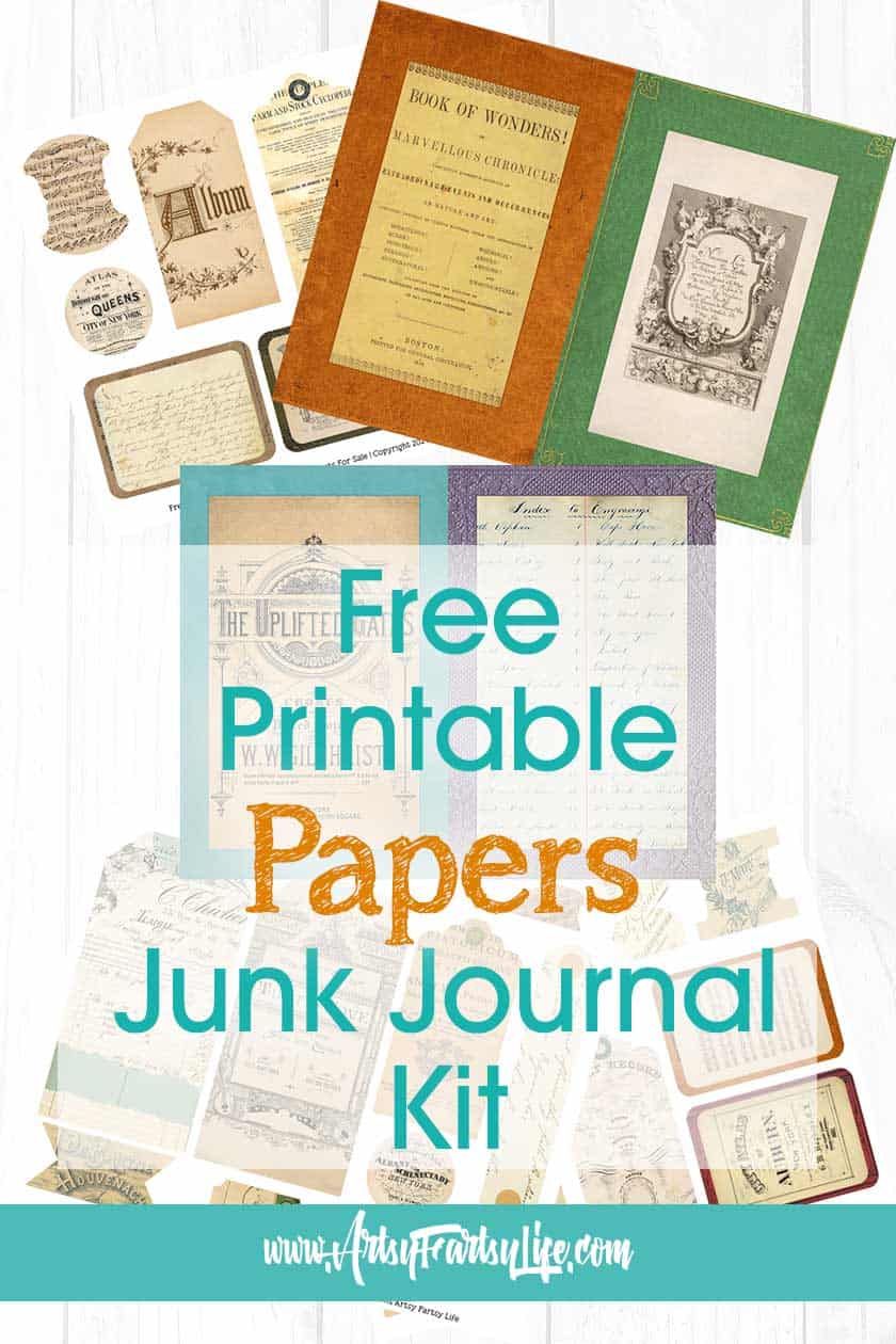 Vintage Papers Junk Journal Kit – Free Printable – Artsy Fartsy Life