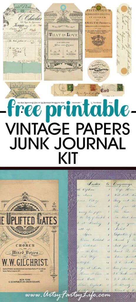 Vintage Papers Junk Journal Kit - Free Printable