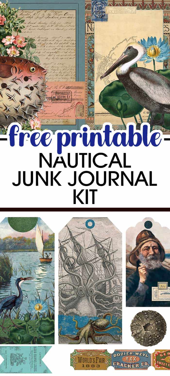 Free Printable Nautical Junk Journal Kit · Artsy Fartsy Life