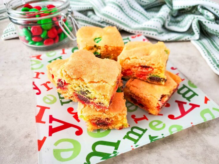 Super Simple Christmas Cake Mix Cookie Bars