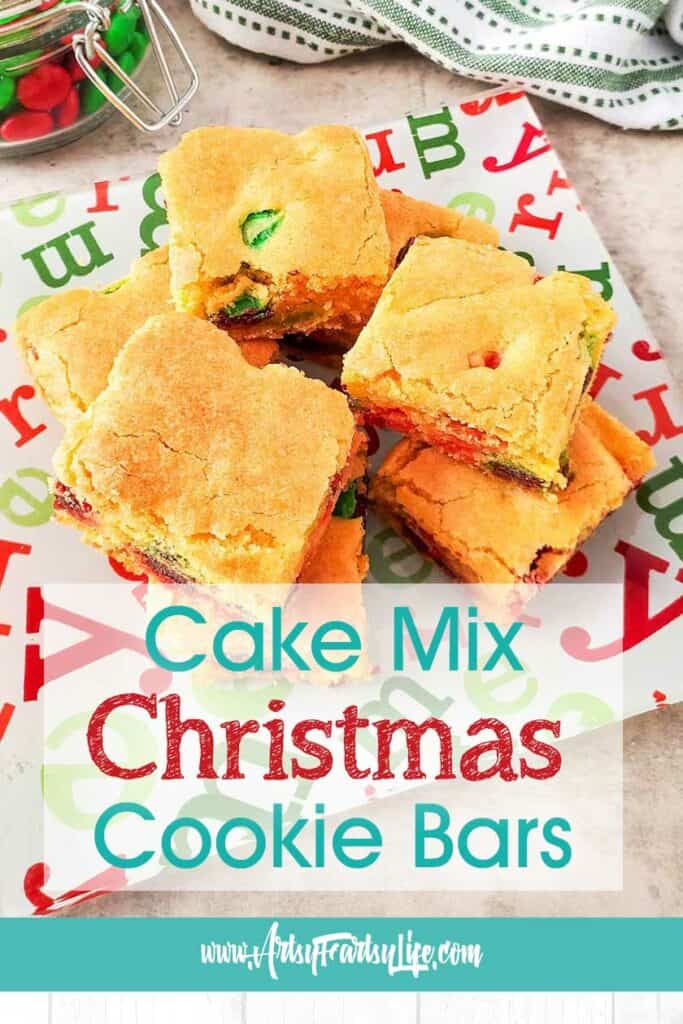 Super Simple Christmas Cake Mix Cookie Bars
