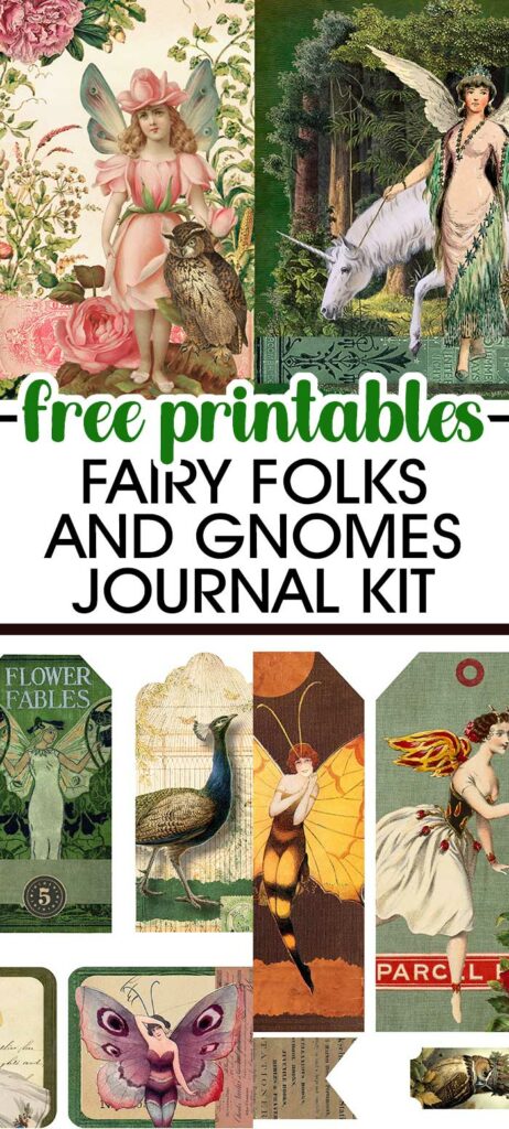 Free Printable Fairy Folk and Gnomes Junk Journal Kit