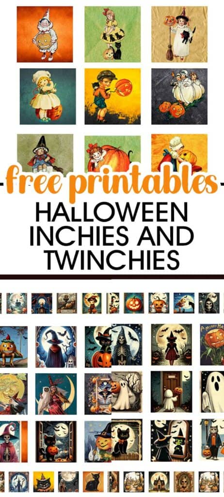 Free Printable Halloween Inchie and Twinchie Collage Pages