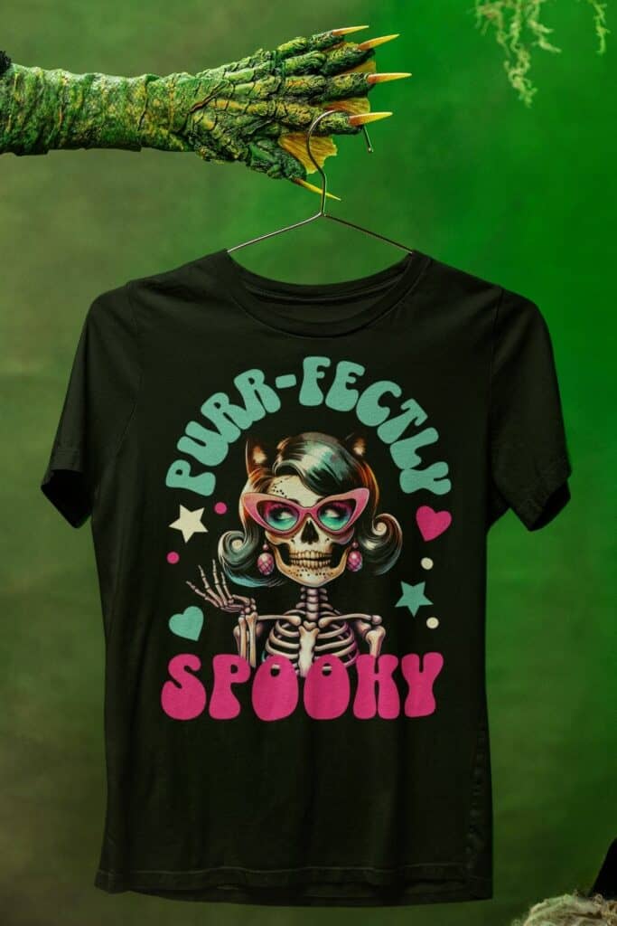 Purr-Fectly Spooky Halloween Shirt For Women