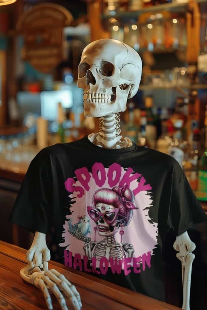 Pinkoween Spooky Halloween Tshirt For Women